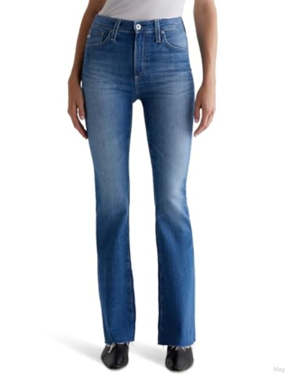 AG Farrah Mid Rise Bootcut Jeans Stretch Cotton Blend Fitted